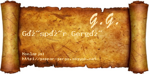 Gáspár Gergő névjegykártya